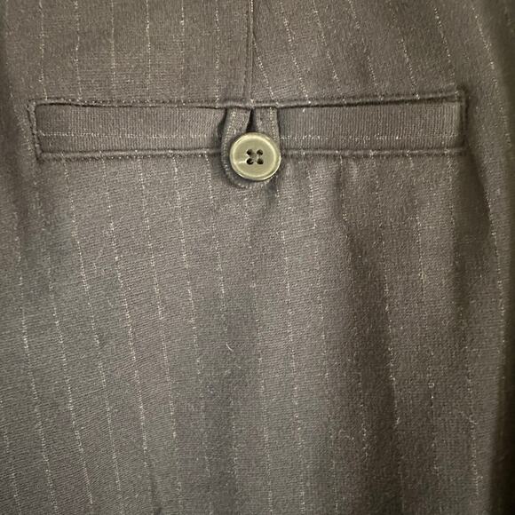 Spanx NWT Wide Leg Navy Gray Pin Stripe Med Perfect Dress Pants Ponte Pockets - Picture 5 of 13